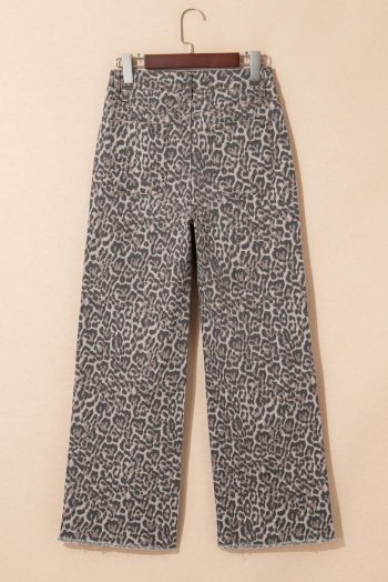 Jeans | Women Brown Leopard Print Sequin Horseshoe Patched Straight Leg Jeans
